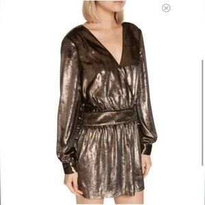 FRAME Metallic Velvet Minidress